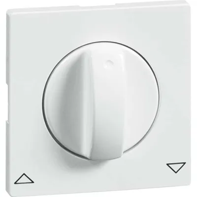 PEHA Zentralplatte mit Knebel 00816511 | Rollladen-Drehtaster Abdeckung | Symbol Pfeile | reinweiß RAL 9010