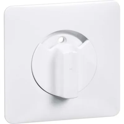 PEHA Zentralplatte mit Knebel 00133211 | Jalousieabdeckung für Rollladen-Drehtaster | Duroplast | reinweiß