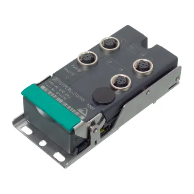 PEPPERL+FUCHS Digital I/O-Modul VBA-4E-G12-ZAJ | AS-Interface | 4x PNP | DC 26,5–31,6V | IP67 | Durchdringanschluss