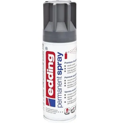 edding Permanent Spray 5200 | Acryllack Sprayfarbe | anthrazit seidenmatt | 200 ml | schnelltrocknend | hohe Deckkraft