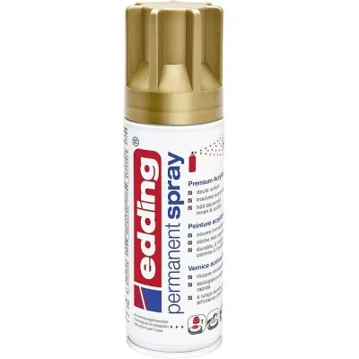 edding Permanentspray 5200 Premium Acryllack | reichgold seidenmatt | 200 ml | schnelltrocknend | hohe Deckkraft