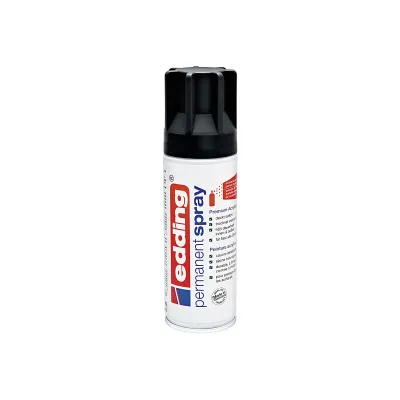 Edding Permanentspray 5200 | Premium Acryllack Spray | tiefschwarz seidenmatt | 200 ml | schnelltrocknend | RAL 9005