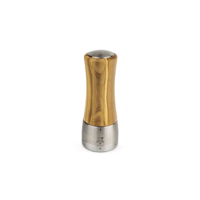 PEUGEOT Salzmühle Daman-Madras u'Select 16cm | Zirkonia-Mahlwerk | Olivenholz/Edelstahl | Mahlgrad einstellbar