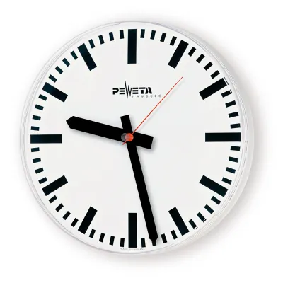 Peweta Nebenuhr 91.270.421 | NTP Uhr PoE Synchronisation über LAN | Ø 415 mm | analog | Balkenzifferblatt weiß
