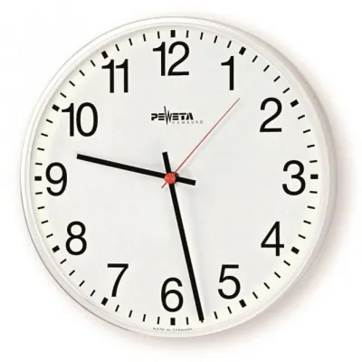 Peweta Nebenuhr 91.271.311 | NTP Client Uhr rund einseitig Ø300mm | PoE | Metallgehäuse weiß | Mineralglas