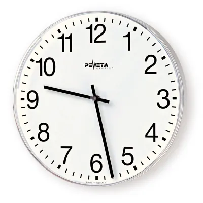Peweta Nebenuhr 71.270.311 | Wanduhr analog | 12-60V | Ø 315 mm | Kunststoffgehäuse weiß | arabische Zahlen