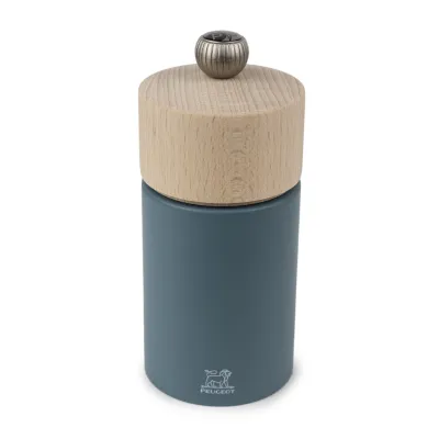 PEUGEOT Pfeffermühle Boreal 12cm | Stahlmahlwerk | Buchenholz PEFC-zertifiziert | einstellbar | rauchblau
