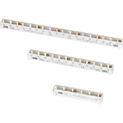ABB Phasenschiene PS3/60A 2CDL230010R1060 | 3-polig | 60TE | 1056mm | 10mm² | 63A | Stift | isoliert | grau
