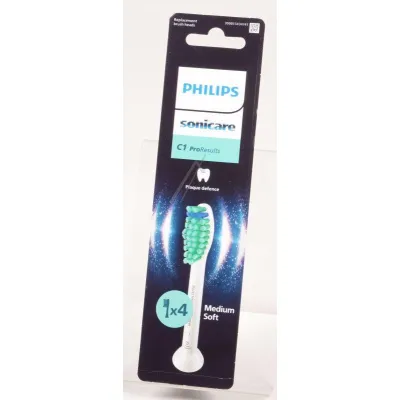 Philips Aufsteckbürsten HX6014/87 ProResults | Ersatzbürsten für elektrische Zahnbürste | 4 Stück | Weiß