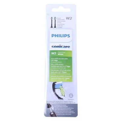 Philips Sonicare Aufsteckbürsten HX6062/13 | Optimal White | 2er Pack | Standard-Bürstenkopf | schwarz