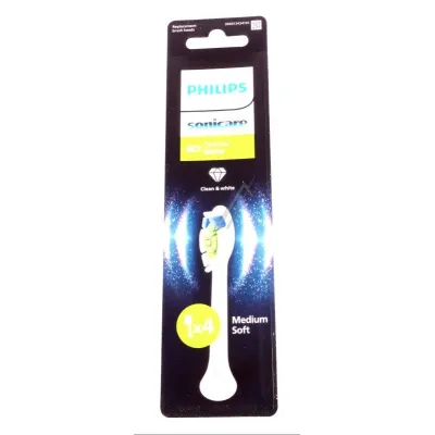 Philips Sonicare Aufsteckbürsten HX6064/87 | Ersatzbürstenköpfe Optimal White | Original | 4er-Pack | Weiß