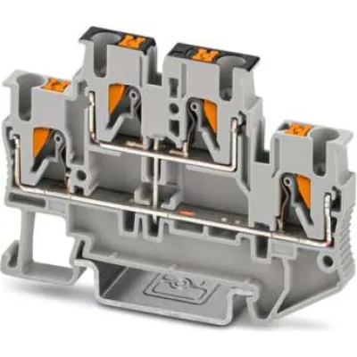 Phoenix Contact Doppelstock-Reihenklemme PTTB 2,5-PV 3210583 | Push-in | 2 Etagen | 0,14-4mm² | 22A | 500V | TS35 | grau