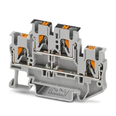 Phoenix Contact Doppelstock-Reihenklemme PTTB 2,5-PV 3210583 | Push-in | 2 Etagen | 0,14-4mm² | 22A | 500V | TS35 | grau