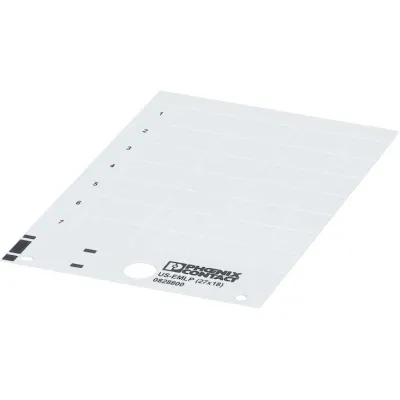 PHOENIX CONTACT Kunststoffschild US-EMLP 0828806 | Klemmenmarkierung unbeschriftet | 85,6 x 54 mm | selbstklebend | weiß