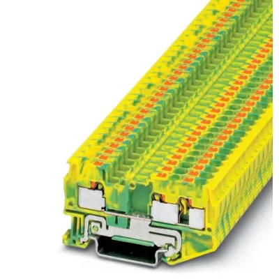 Phoenix Schutzleiterklemme PT 4-TWIN-PE 3211780 | Push-in | 0,2-6 mm² | 3 Anschlüsse | Hutschiene TH35 | grün/gelb