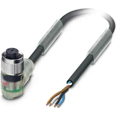 PHOENIX CONTACT Sensor-Aktor-Kabel SAC-4P-5,0-PUR/M12FR-3L | M12 Buchse abgewinkelt | 4-polig | 5m | PUR | IP69k