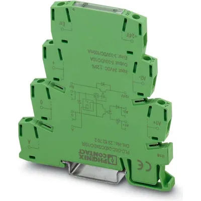PHOENIX CONTACT Solid-State-Relaismodul PLC-OPT-24DC/24DC/10/R | Optokoppler 24V DC | 10A | LED-Anzeige | DIN-Schiene