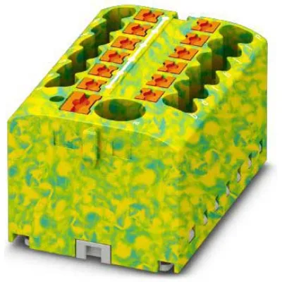 Phoenix Contact Verteilerblock PTFIX 6/12X2,5 GNYE 1091671 | 13 Anschlüsse | 24A | 450V | Push-in | 1 Etage | grün/gelb