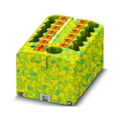 Phoenix Contact Verteilerblock PTFIX 6/12X2,5 GNYE 1091671 | 13 Anschlüsse | 24A | 450V | Push-in | 1 Etage | grün/gelb