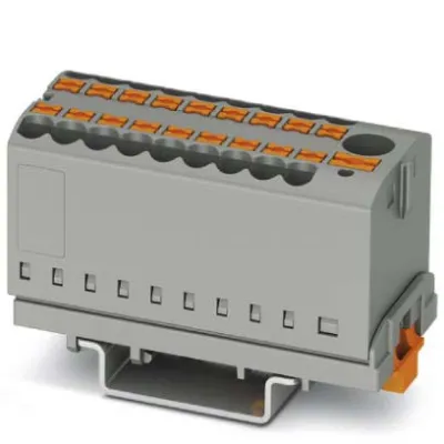 PHOENIX CONTACT | PTFIX 6/18X2,5-NS35 | Verteilerblock | 19 Anschlüsse | 24A | 690V | Push-in | Hutschiene | Rot