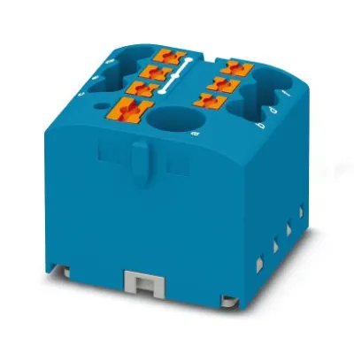 Phoenix Contact Verteilerblock PTFIX 6/6X2,5 BU 3273332 | 7-polig | 24A | 450V | Push-in-Anschluss | 1 Etage | blau