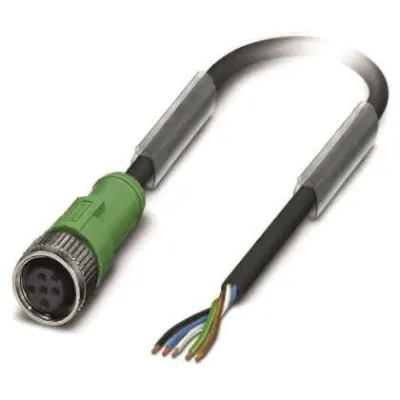 PHOENIX CONTACT Sensor-Aktor-Kabel SAC-5P-3,0-PUR/M12FS | 5-polig | 3 m | M12 Buchse | PUR | IP65 | schwarzgrau