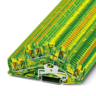 PHOENIX Doppelstockklemme PTTBS 2,5-TWIN-PE 3210602 | Push-in | 2 Etagen | 6 Anschlüsse | 0,14–4 mm² | TH35 | grün/gelb