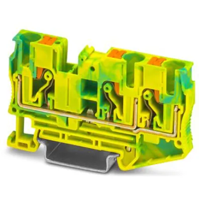 Phoenix Contact Schutzleiterklemme PT 6-TWIN-PE 3211498 | Push-in | 3 Anschlüsse | 0,5–10 mm² | TH35 | grün/gelb
