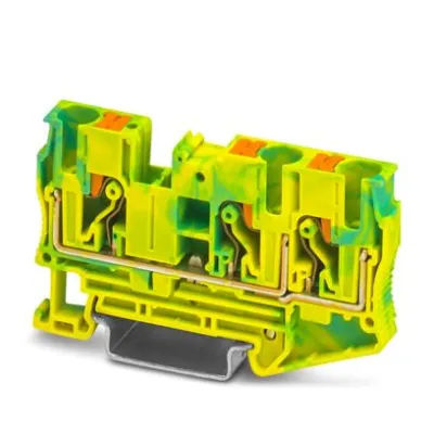 Phoenix Contact Schutzleiterklemme PT 6-TWIN-PE 3211498 | Push-in | 3 Anschlüsse | 0,5–10 mm² | TH35 | grün/gelb