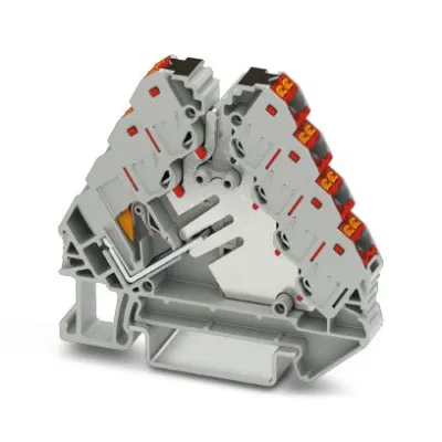 PHOENIX CONTACT Potenzialverteiler PTRVB 4-FI/RD 3270220 | Reihenklemme 4 Etagen | 0,14–2,5 mm² | 17,5A | TH35 | grau
