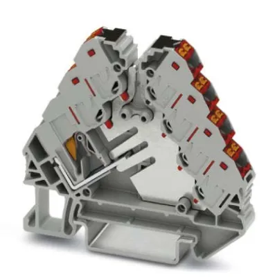 PHOENIX CONTACT Potenzialverteiler PTRVB 4-FI/RD 3270220 | Reihenklemme 4 Etagen | 0,14–2,5 mm² | 17,5A | TH35 | grau