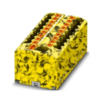 Phoenix Contact Verteilerblock PTFIX 6/18X2,5-FE 3273394 | 19 Anschlüsse | 24A | 450V | Push-in | 1 Etage | schwarz/gelb
