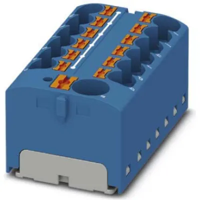 Phoenix Contact Verteilerblock PTFIX 10/12X4 BU 3273880 | 13 Anschlüsse | 0,2-6 mm² | 32A | 450V | Push-in | blau