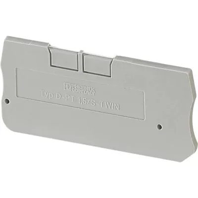 PHOENIX CONTACT Abschlussdeckel D-PT 1,5/S-TWIN 3208184 | Reihenklemmen-Abschlussplatte | 54x2,2x24,3 mm | V0 | grau
