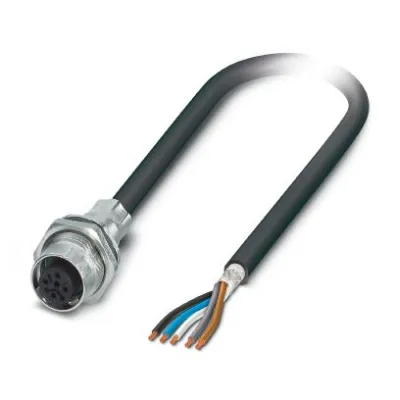 PHOENIX CONTACT SACCBP-FS-5CON-M16/1 | M12 Buchse 5-polig | Hinterwandmontage | 1m PUR Kabel | schwarzgrau