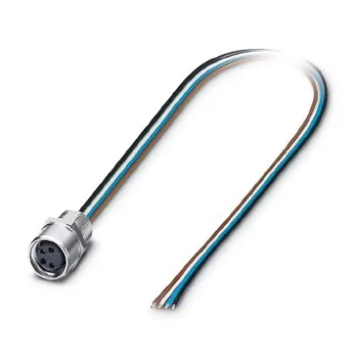 PHOENIX CONTACT Einbausteckverbinder M8 4-polig Buchse | 0,5m PVC | IP67 | 48V 4A | vergoldet | gerade