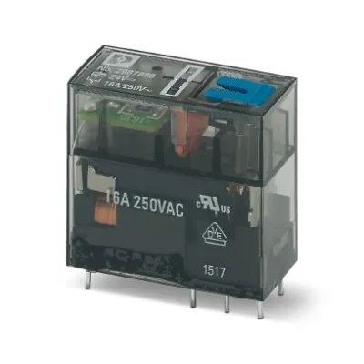 Phoenix Contact Miniaturrelais REL-MR-24DC/21HC/MS | 1 Wechsler 24V DC | Status-LED | Prüftaste | Freilaufdiode