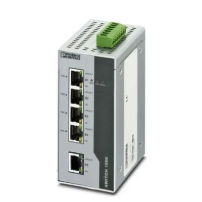 PHOENIX CONTACT FL SWITCH 1001T-4POE | 5x RJ45 | 10/100 Mbps | PoE | unmanaged | IP20 | Hutschiene