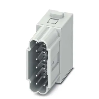 PHOENIX CONTACT Kontakteinsatzmodul HC-M-12-PT-M 1424246 | 12-polig Stift | Push-in | 10A 250V | Duroplast | Silber