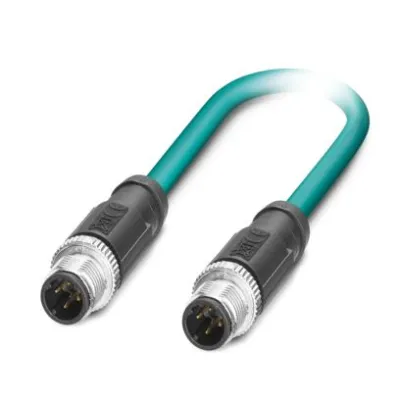 PHOENIX CONTACT Netzwerkkabel CAT5 | M12 D-codiert | 1m | geschirmt | IP67 | halogenfrei | wasserblau