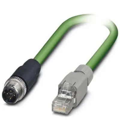 PHOENIX CONTACT Netzwerkkabel VS-M12MS-IP20-93B-LI/3,0 | CAT5 | M12 auf RJ45 | 3m | 4-polig | geschirmt | IP67/IP20