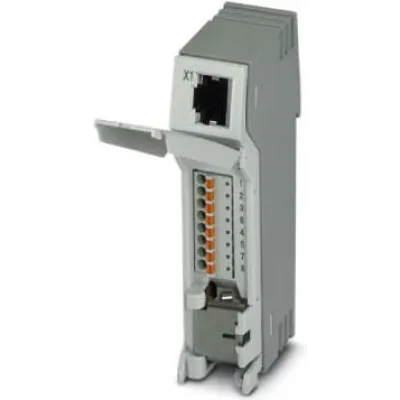 PHOENIX CONTACT Patchpanel PP-RJ-SCC 2703018 | 1 Port RJ45 auf Push-in-Klemmen | Cat5e | Hutschiene | 2 HE | IP20 | Grau
