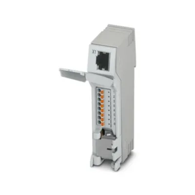PHOENIX CONTACT Patchpanel PP-RJ-SCC 2703018 | 1 Port RJ45 auf Push-in-Klemmen | Cat5e | Hutschiene | 2 HE | IP20 | Grau