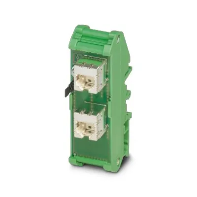 PHOENIX CONTACT Patchpanel FL-PP-RJ45/RJ45 2901646 | Cat5e | 2 RJ45 | Hutschiene | Geschirmt | IP20 | grün