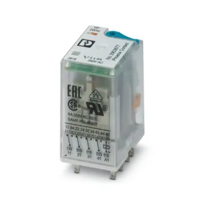 PHOENIX Schaltrelais REL-IR4/LDP-24DC/4X21 2903677 | 4 Wechsler | 24V DC | steckbar | LED-Anzeige | Prüftaste