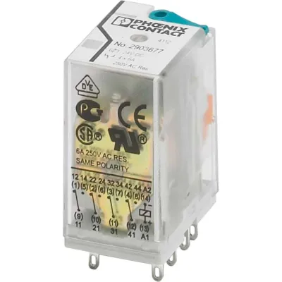 PHOENIX Schaltrelais REL-IR4/LDP-24DC/4X21 2903677 | 4 Wechsler | 24V DC | steckbar | LED-Anzeige | Prüftaste