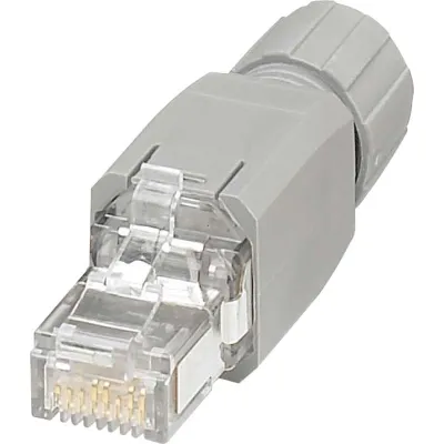 PHOENIX CONTACT RJ45-Steckverbinder VS-PN-RJ45-5-Q/IP20 | CAT5e | 4-polig | PROFINET | IDC-Schnellanschluss | grau
