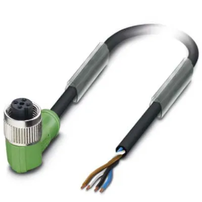 PHOENIX CONTACT Sensor-Aktor-Kabel SAC-4P-10,0-PVC/M12FR | 4-polig | M12 abgewinkelt Female | 10m | PVC | schwarz | IP65