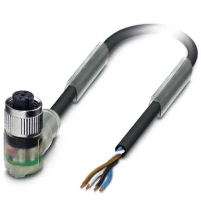 PHOENIX CONTACT Sensor-Aktor-Kabel SAC-4P-5,0-PVC/M12FR-3L | M12 Buchse abgewinkelt | 4-polig | 5m | PVC | IP65