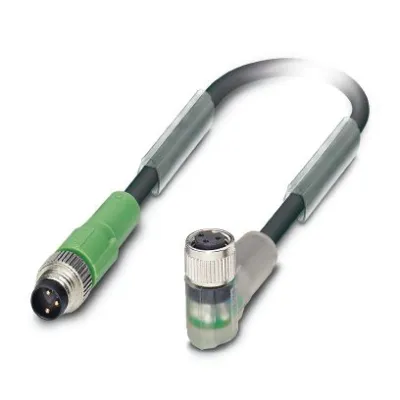 PHOENIX CONTACT Sensor-Aktor-Kabel | M8 Stecker gerade/gewinkelt | 3-polig | 1,5 m | PUR | IP65 | schwarzgrau